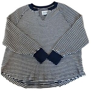 American Eagle lived In striped henley‎ waffle knit long sleeve shirt women